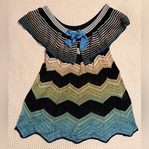 Missoni Zigzag Chevron Knit Tunic in Black, Blue, Green, Yellow